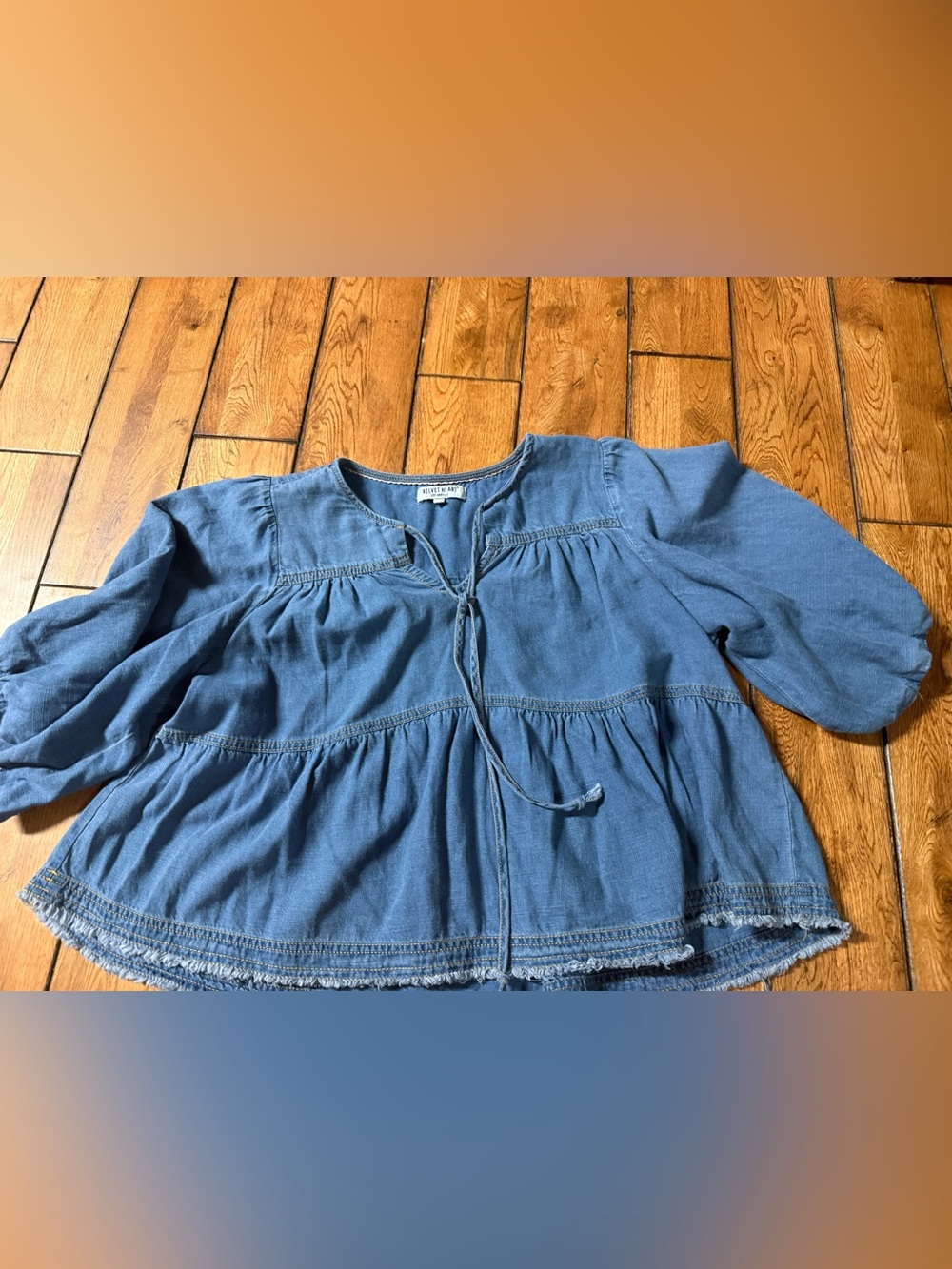 Velvet Heart Indigo Blue Tiered Denim Jacket